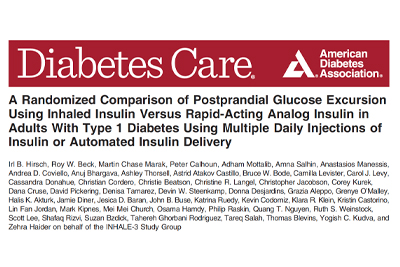 SDRI Co-Authored Publication with Clinical Trial Results on Inhaled Insulin versus Rapid-Acting Analog