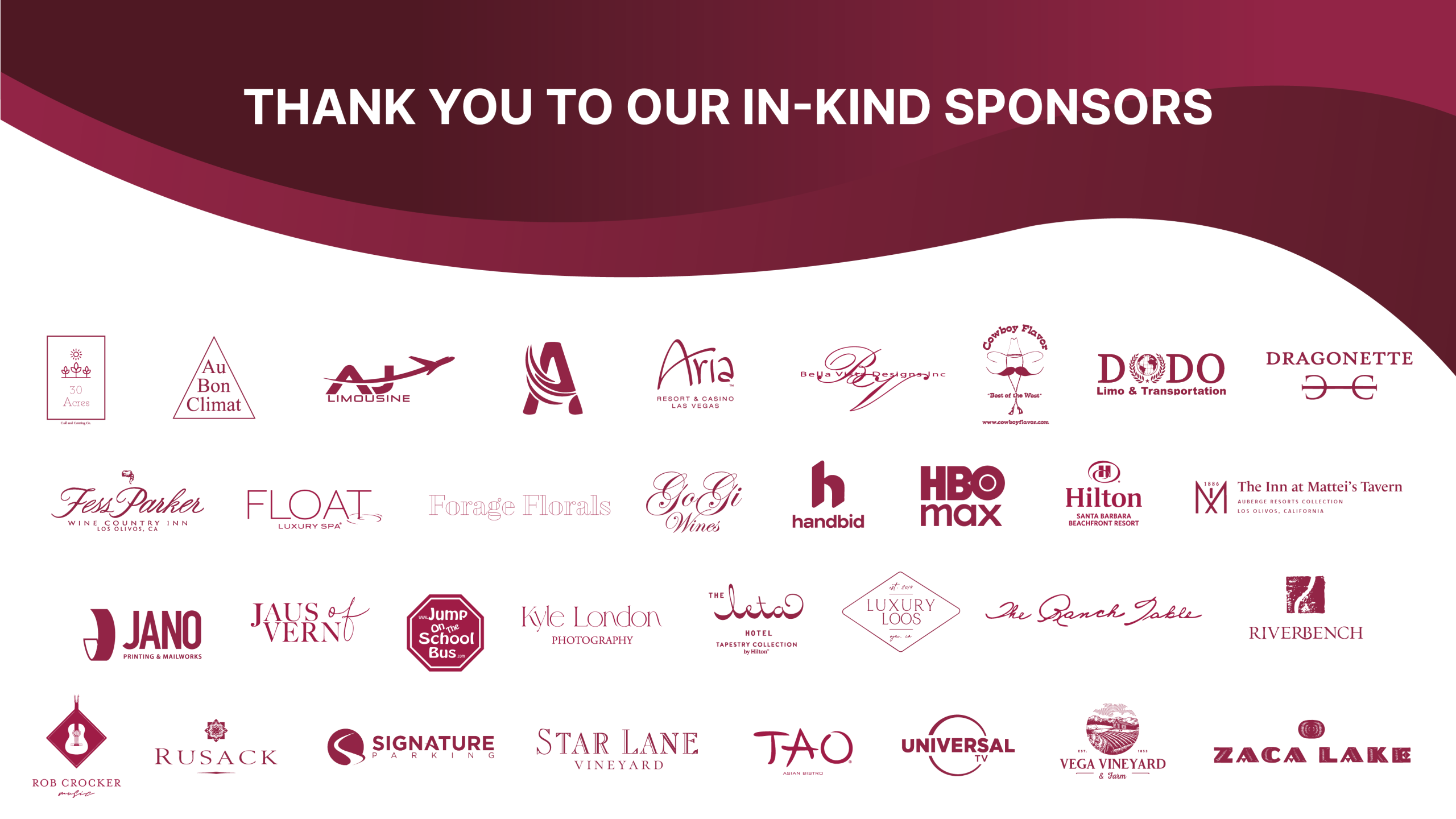 in kind sponsors